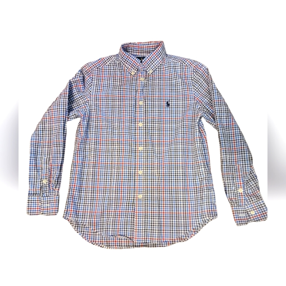 Ralph Lauren button down Polo shirt Boys Size Medium 10-12
